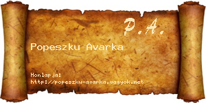 Popeszku Avarka névjegykártya